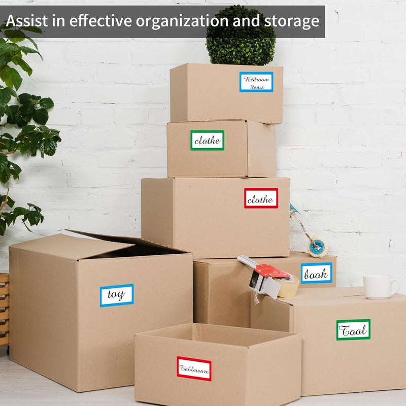 STARLIBOO Removable Colored Labels Stickers, 3X5 Inch Removable Large Label Stickers for Moving Boxes and Storage Bins- Waterproof- Writable- Tear Resistant (Blue/Red/Green) - Image 5